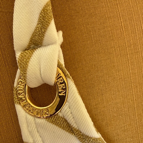 Ralph Lauren Striped One-Piece Swimsuit in White & Gold - Picture 5 of 5